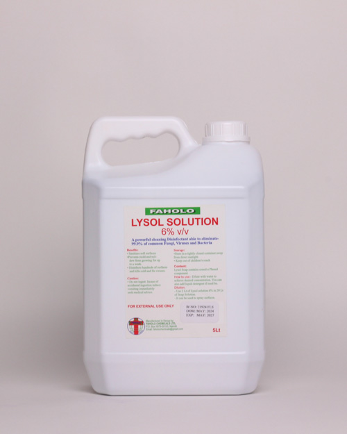 Faholo Chemicals Lysol Solution 6% and 12%.