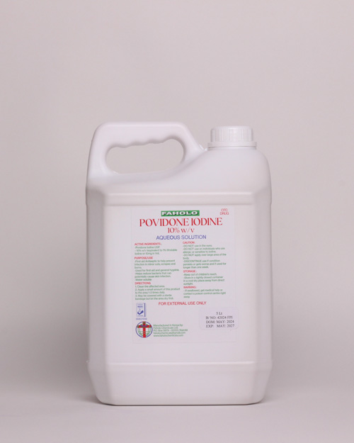 Faholo Chemicals Povidone Iodine USP 10% w/v.